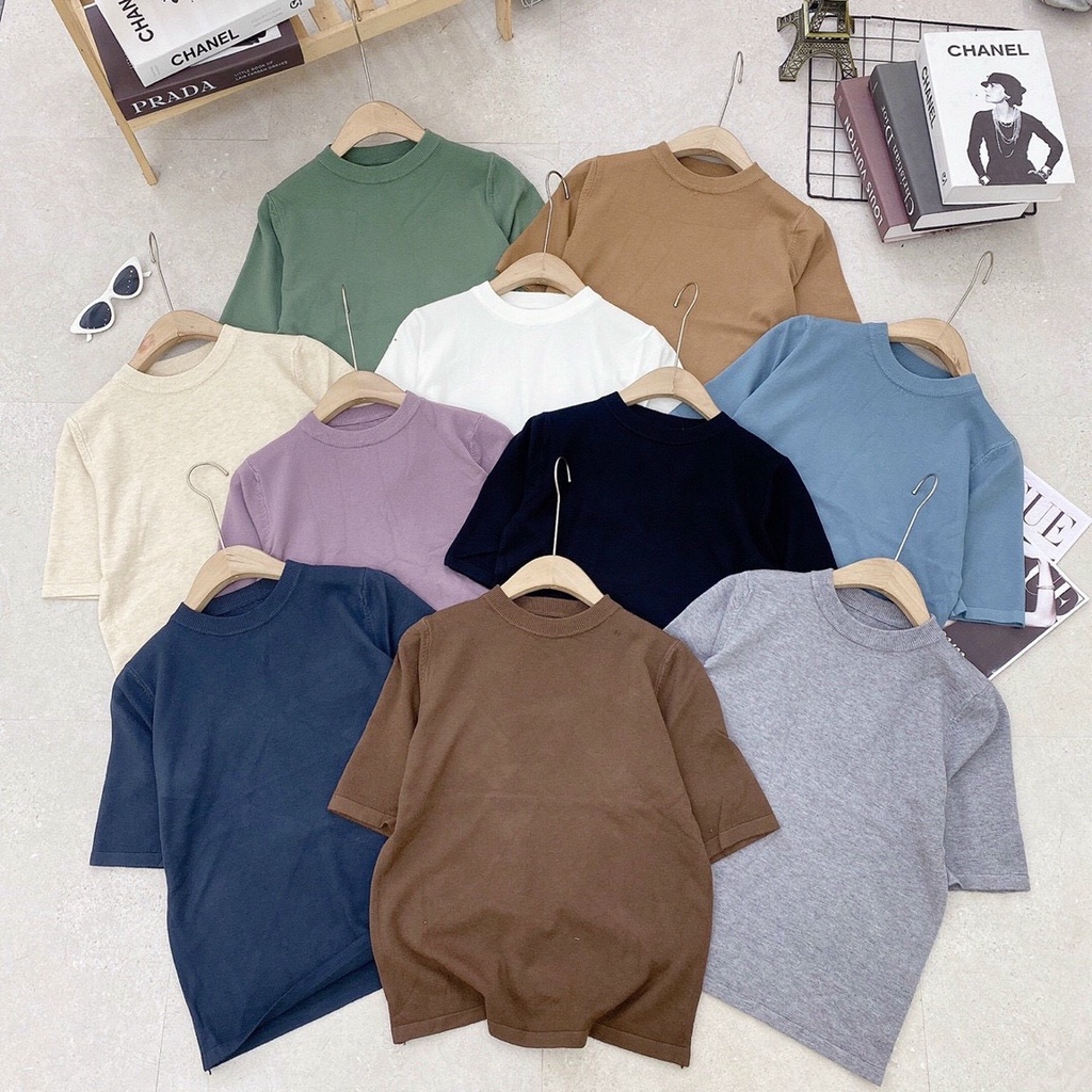 Áo Len trơn mịn cổ tròn hàng QC