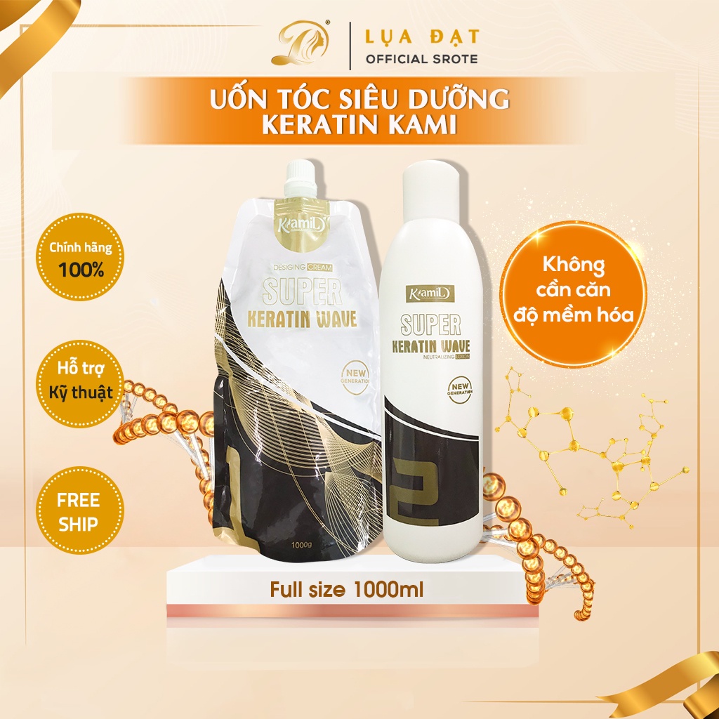 [GIÁ SALON] Thuốc uốn siêu dưỡng keratin KAMI,uốn không mềm hoá hương thơm dừa Chính Hãng 1000ml