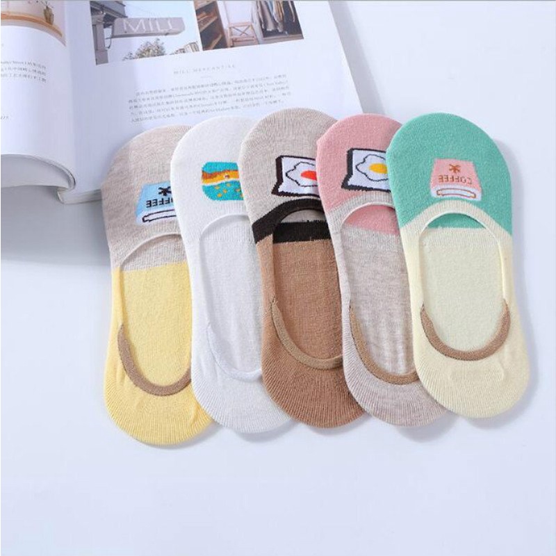 Tất Lười Nữ Tất Vớ Nữ Mang Giày Lười Mềm Mại Thoáng Mát Có Đệm Cao Su Chống Trượt Gót Chân