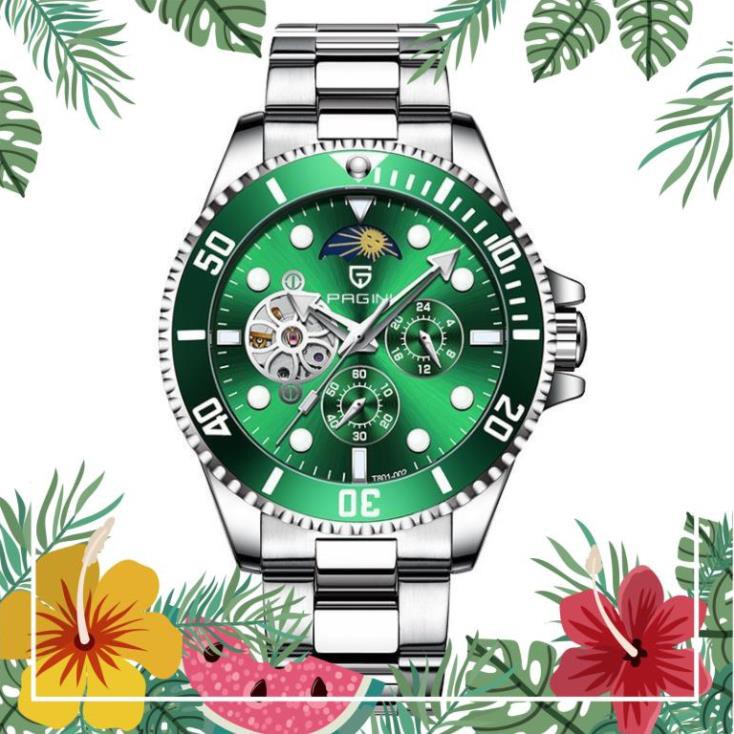 [Chính Hãng 100%] Đồng Hồ Cơ Nam PAGINI Automatic PA9223 - Đồng hồ thời trang nam Dây Thép không rỉ 