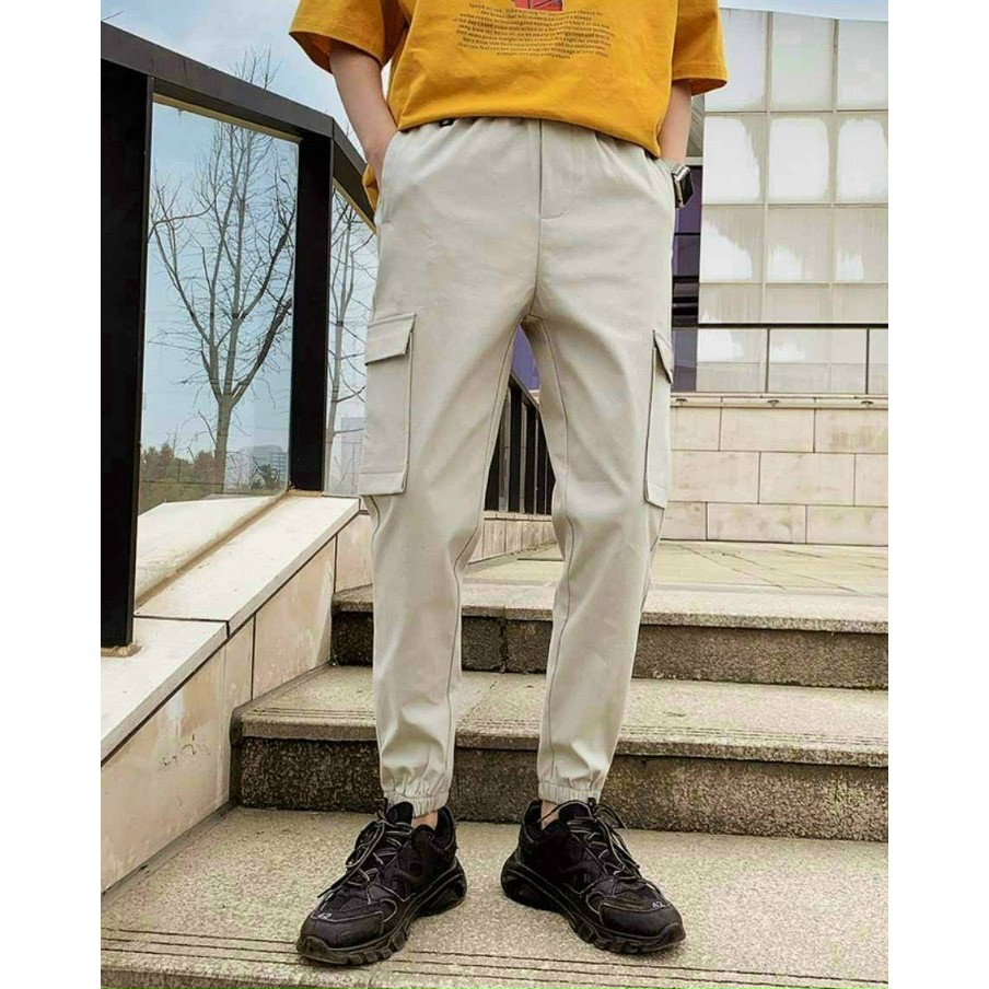 &lt;FREE SHIP&gt; Quần túi hộp nam chất vải kaki trơn dày dặn y hình (THtron)