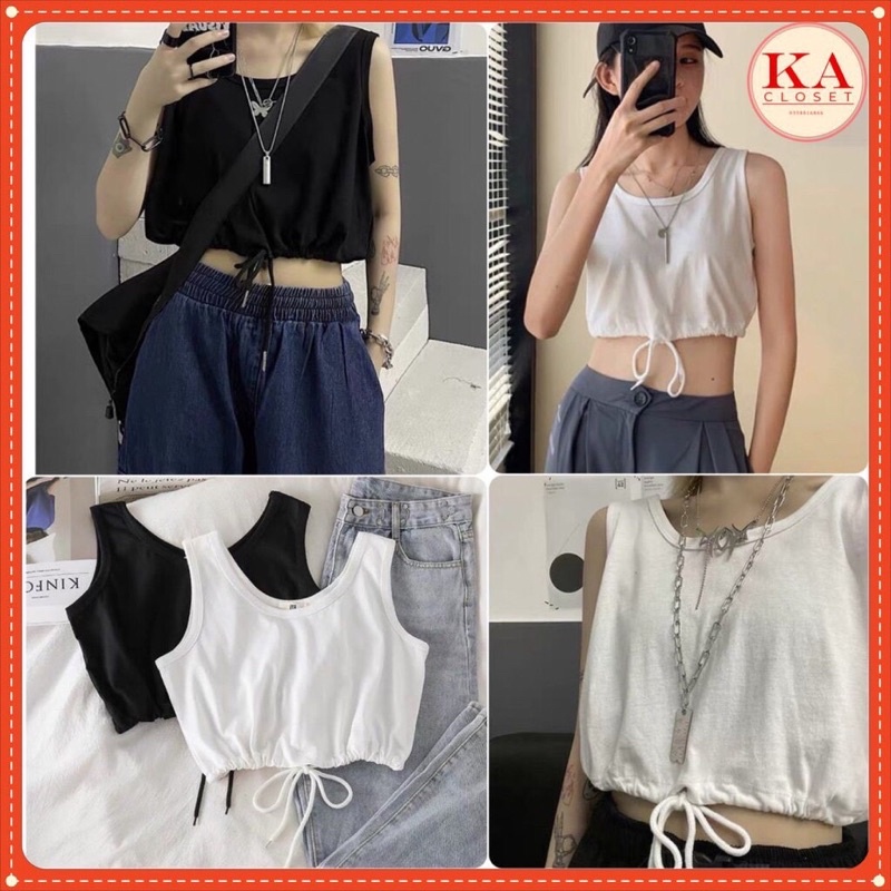 Áo phông rộng ba lỗ cột dây (al)