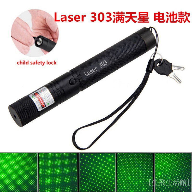 Đèn pin Laser USB 301 303 màu xanh lá/đỏ/xanh dương/tím