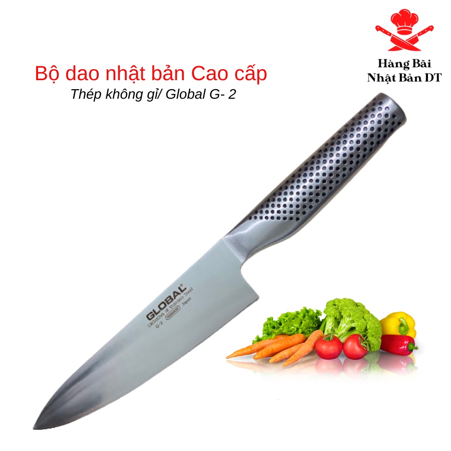 Dao Thái Gọt Nhật Bản Global G2 Hàng Bãi Nhật Thiết Kế Thép Chống Gỉ Cao Cấp Cromova 18