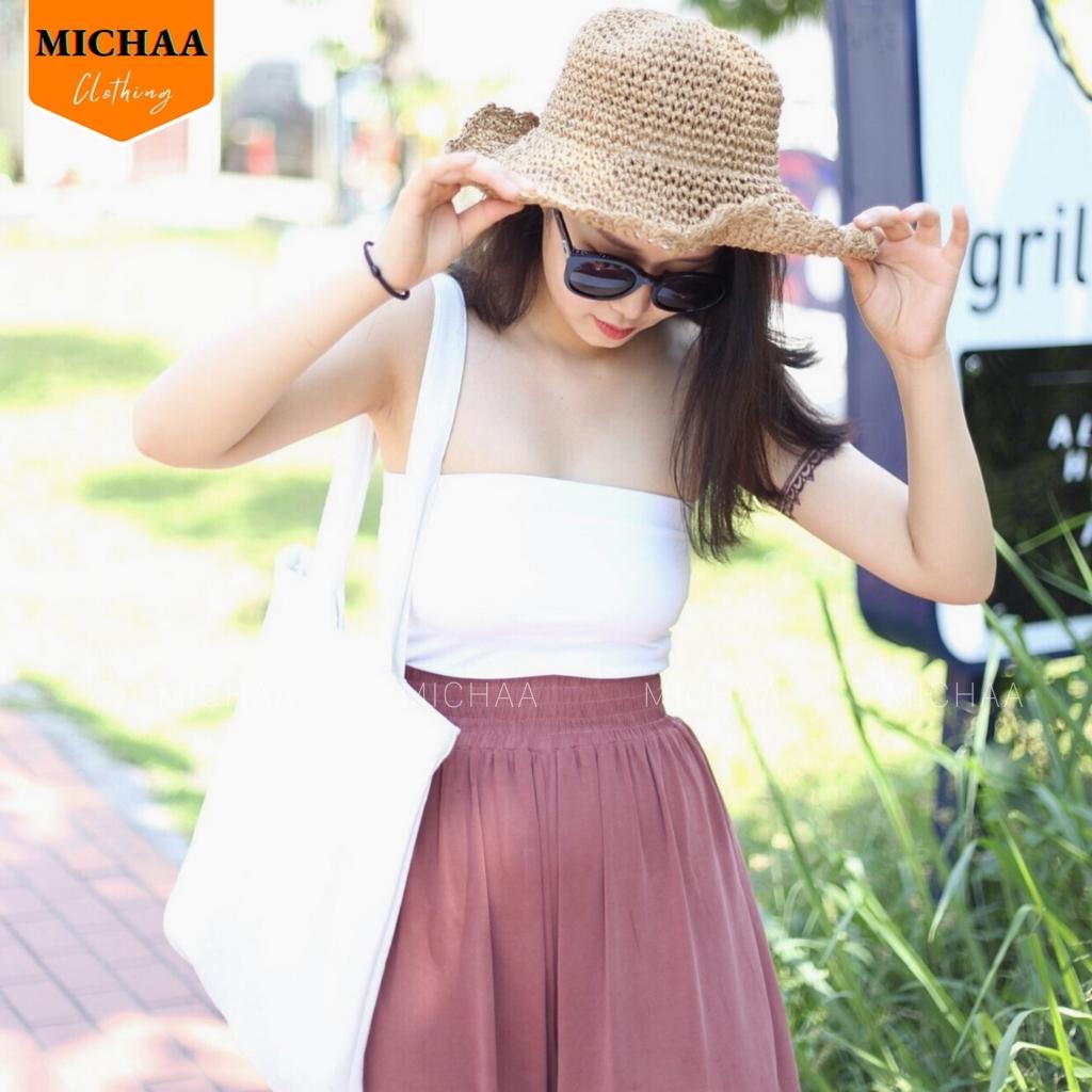 Áo Croptop ỐNG KHÔNG DÂY Nữ Basic Thun Cotton Co Giãn 4 Chiều Không Mút Ngực - MICHAA | BigBuy360 - bigbuy360.vn