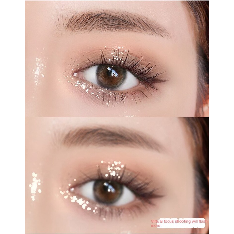 Liquid eyeshadow, long-wearing, smudge-proof, eyeshadow with sequins. liquid eyeshadow makeup