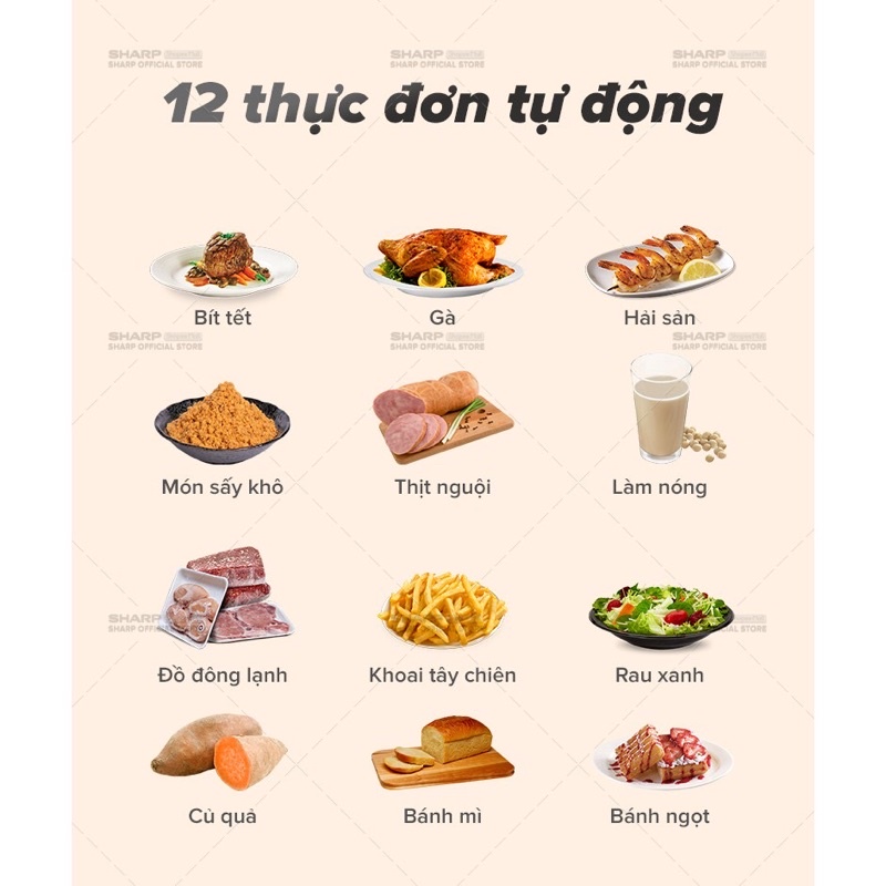 Nồi Chiên Không Dầu Sharp KF-AF55EV-BK [NEW 2021] Chống Dính 5.5L [1550-1850W]