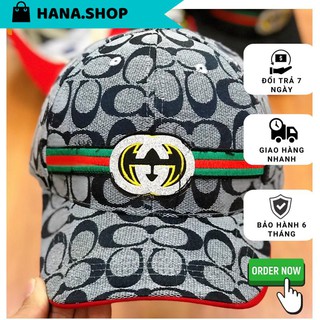 Mũ lưỡi trai, nón kết dệt thêu chữ thời trag gucci màu xám form unisex nam nữ NK-019