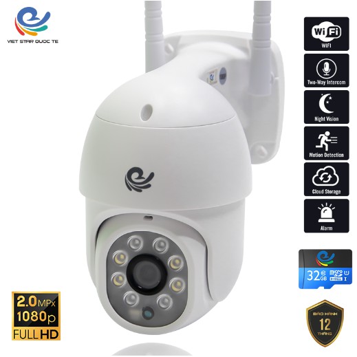 (Chính hãng) Camera Thương Hiệu Việt Star Quốc Tế CC8021 Pro xoay ngoài trời 2.0Mp FullHD 1080p