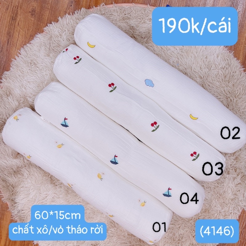 Gối ôm cho bé ngủ ngon hơn thêu họa tiết siêu mát 4146