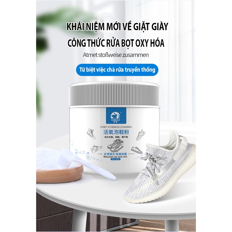 Bột Đánh Giày,Bột Giặt Tẩy Vết Bẩn Trên Giày Xinuo - Hộp 500g