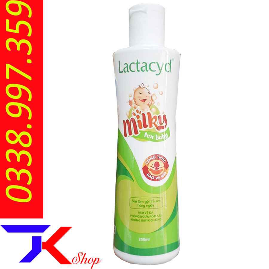 Sữa Tắm Gội Trẻ Em Lactacyd Milky For baby Chai 500ml, 250ml