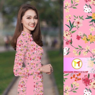 Áo dài hoa nhí may sẵn