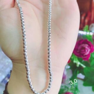 Dây chuyền bi tròn bạc ta cho bé .