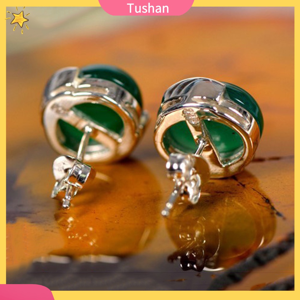 Hoa tai đá mã não tự nhiên thời trang cho nữ