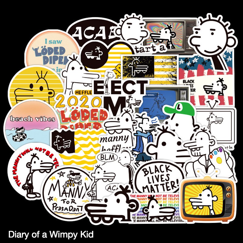 J· Bộ Hình Dán Chống Thấm Diary of a Wimpy Kid, 50 tờ/bộ