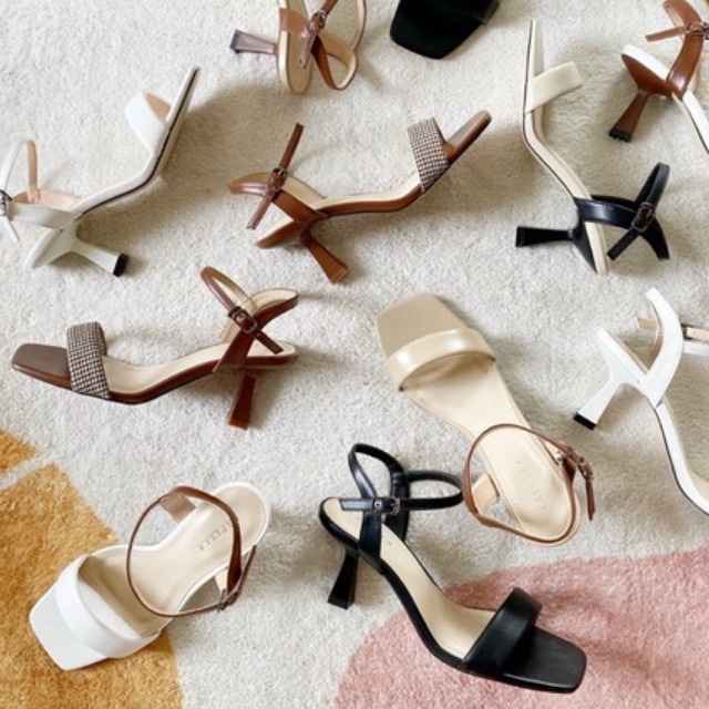 Giày Sandal Gót Dây CAPELLA Bản Ngang Cao 7p VNXK