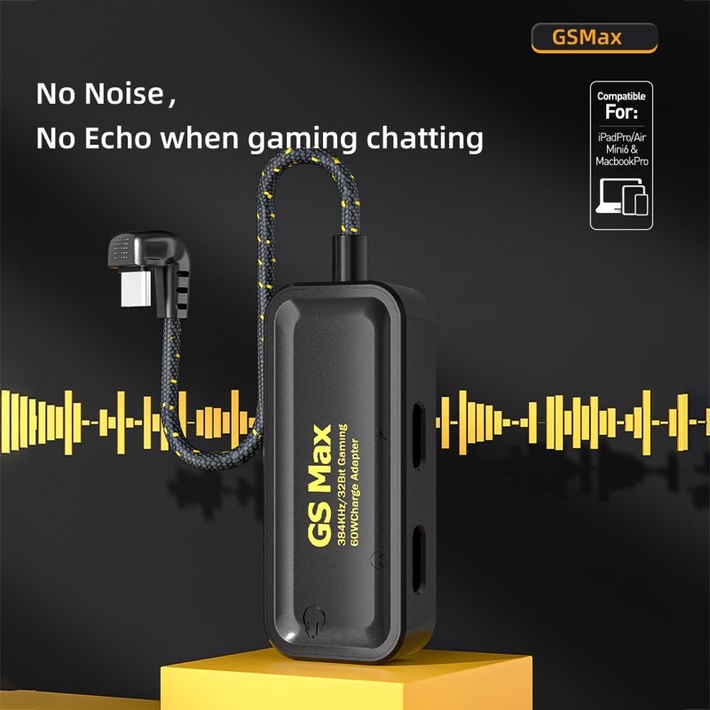 Cáp chuyển đổi Type C sang 3.5 + Type C Plextone GS MAX có mic, chơi game siêu đã