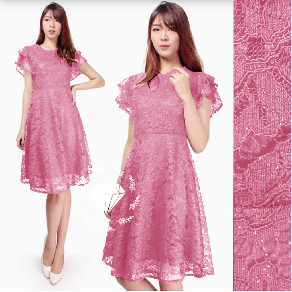 Monica BROKAT Tiệc Tùng / Đầm MIDI Dài Đến Đầu Gối / Đầm Giáng Sinh Hàng Nhập Khẩu Mới Nhất Chất Lượng Cao / Đầm Dự Tiệc Cho Nữ BROKAT Imarkat Nhập Khẩu Mới Nhất / Đầm Dự Tiệc Cao Cấp