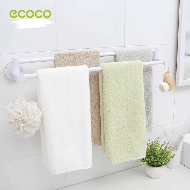 (Ecoco SIÊU RẺ) Giá treo khăn đôi hít chân không siêu chắc Ecoco, hàng cao cấp