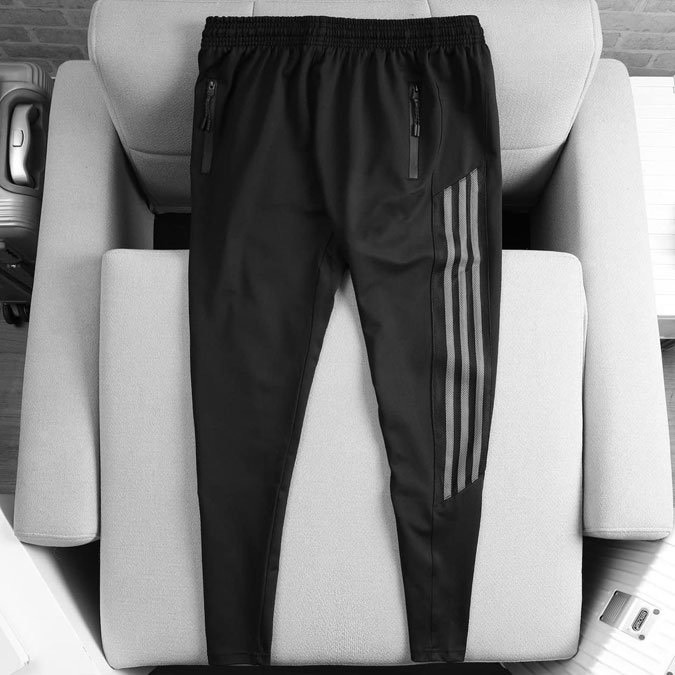 Quần thun dài jogger nam big size 90 - 130kg - trơn 3 sọc lưới