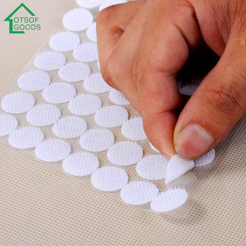 100 Pairs Double-Sided Nylon Dots Sticker Hook Loop  Tape Snap