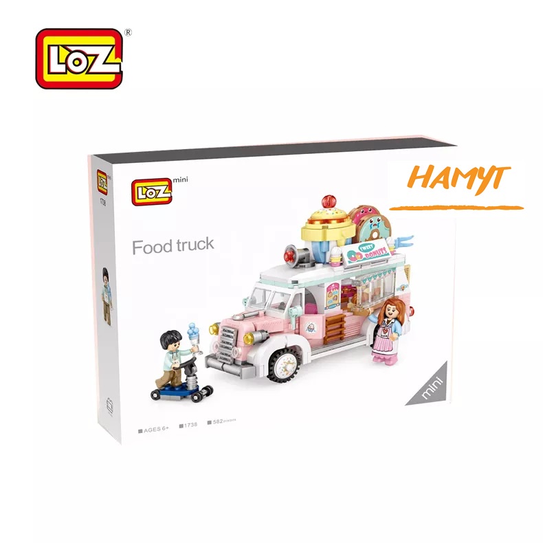 Bộ xếp hình khối xây dựng building block LOZ mini mô hình Dessert Truck