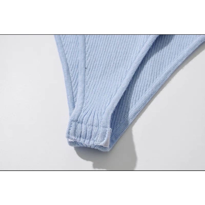 Áo thun body suit tay dài cổ tim