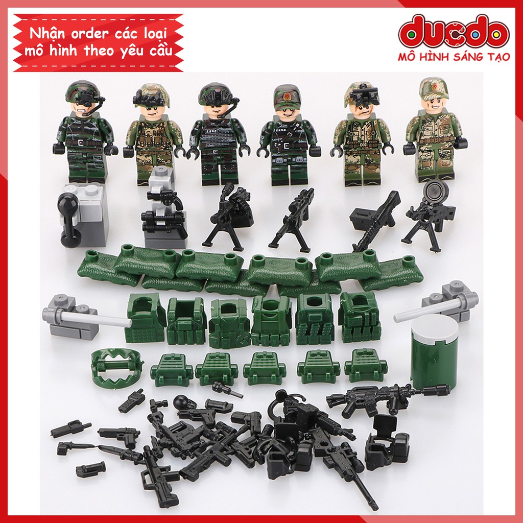 Biệt đội 6 lính đặc nhiệm trang bị tối tân nhất - Đồ chơi Lắp ghép Mini Minifigures Army SWAT TBS 17-22 Mô hình