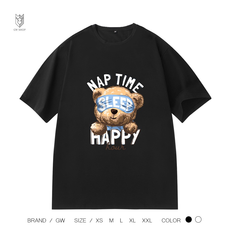 【FREE SHIP】Áo Thun nam nữ unisex Sleeping Bear, áo thun ngắn tay cổ tròn cực đẹp - GW Shop