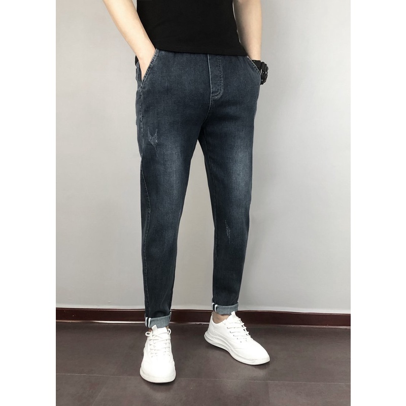 Quần jean nam 2 màu xanh nhạt và xanh đậm chất bò cao cấp co dãn 4 chiều cực đẹp