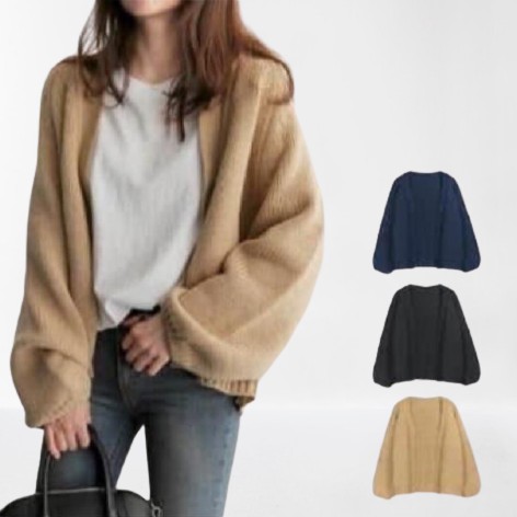 Áo khoác cardigan len vải dày không cúc hàng quảng châu chất đẹp - áo len bầu