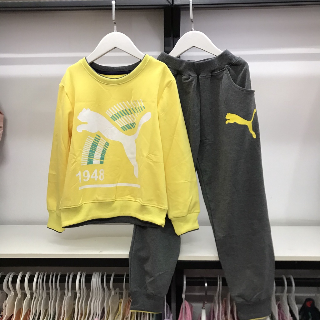 Bộ nỉ da cá bé trai Puma có size từ 9-14