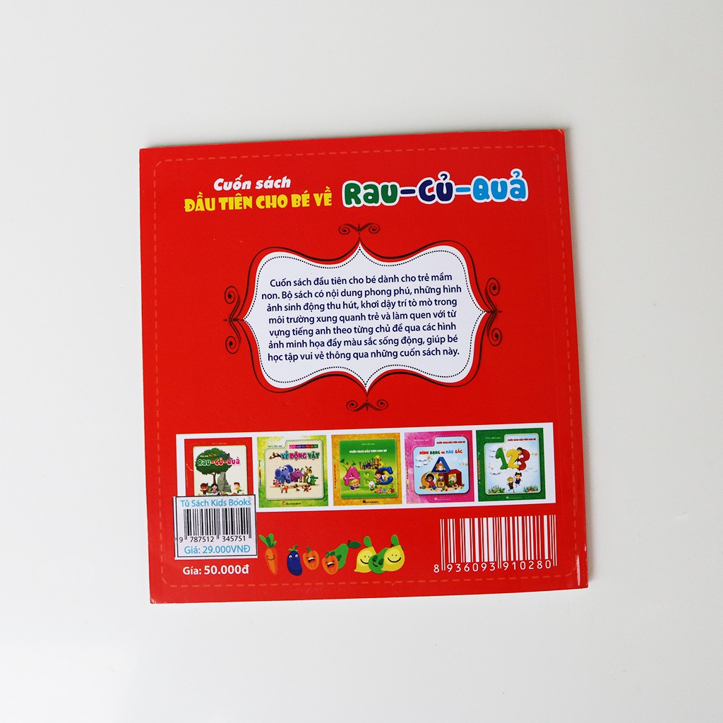 Sách - Song Ngữ Cuốn Sách Đầu Tiên Cho Bé Chủ Đề Rau - Củ - Quả 50