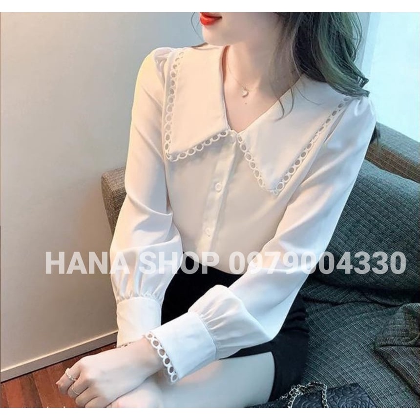Áo Sơ Mi Công Sở Tay Dài Phối Ren
