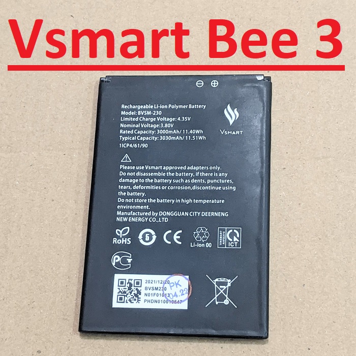 Pin Vsmart Bee 3 Mã BVSM-230Dung Lượng 3030mAh Zin New Chính Hãng