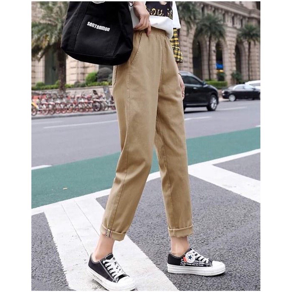 Quần Kaki Trơn Baggy Ống Suông Basic Pant Lưng Thun Nam Nữ Unisex Phong Cách Trẻ Trung Ulzzang NUPAKACHI