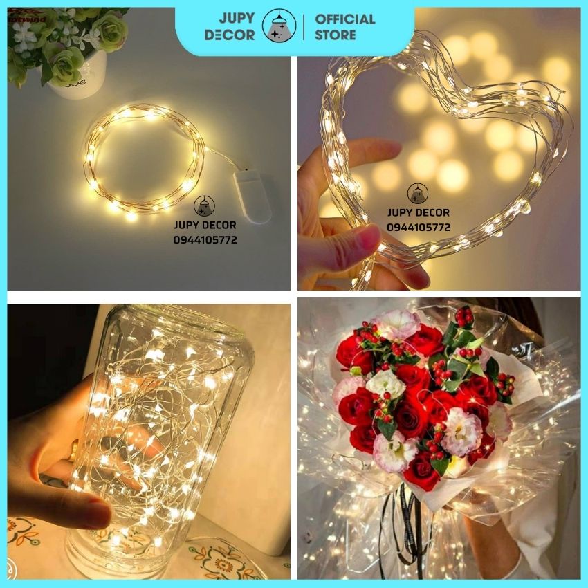 Dây đèn LED đom đóm bóng hạt gạo decor phòng ngủ siêu lung linh ấm áp
