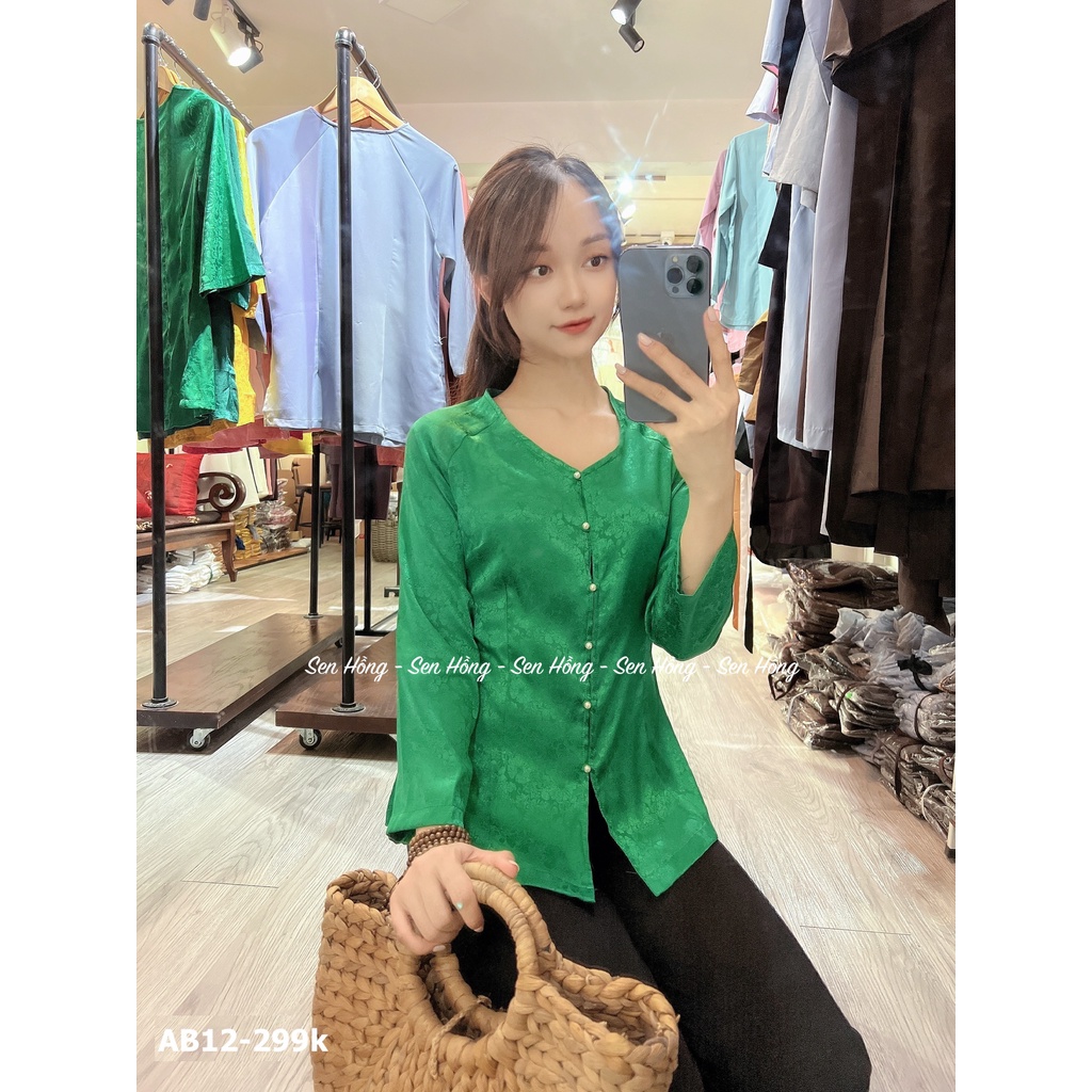 BỘ BÀ BA LỤA GẤM CAO CẤP # đồ bà ba sang chảnh # áo bà ba lụa Hàng Châu vân hoa sen # set đồ lam đi chùa đi chơi AB12