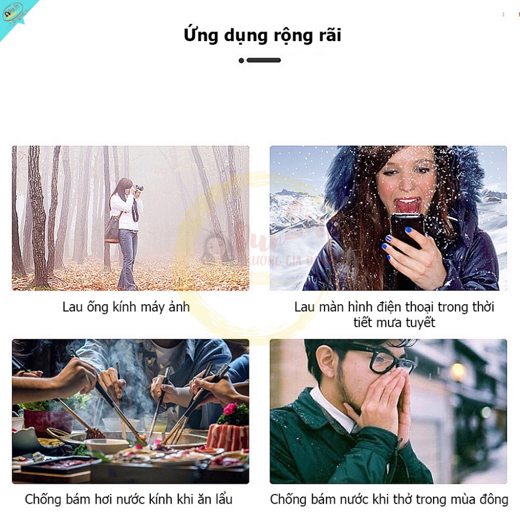 Khăn Lau Kính Nano Chống Bám Hơi Nước Giấy Lau Kính Cận Chuyên Dụng Chống Mờ Hơi Sương Hộp 100 Miếng Dunsu