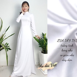 ÁO DÀI TRẮNG HỌC SINH ĐI HỌC MAY SẴN LỤA TÂY THI (ẢNH THẬT)