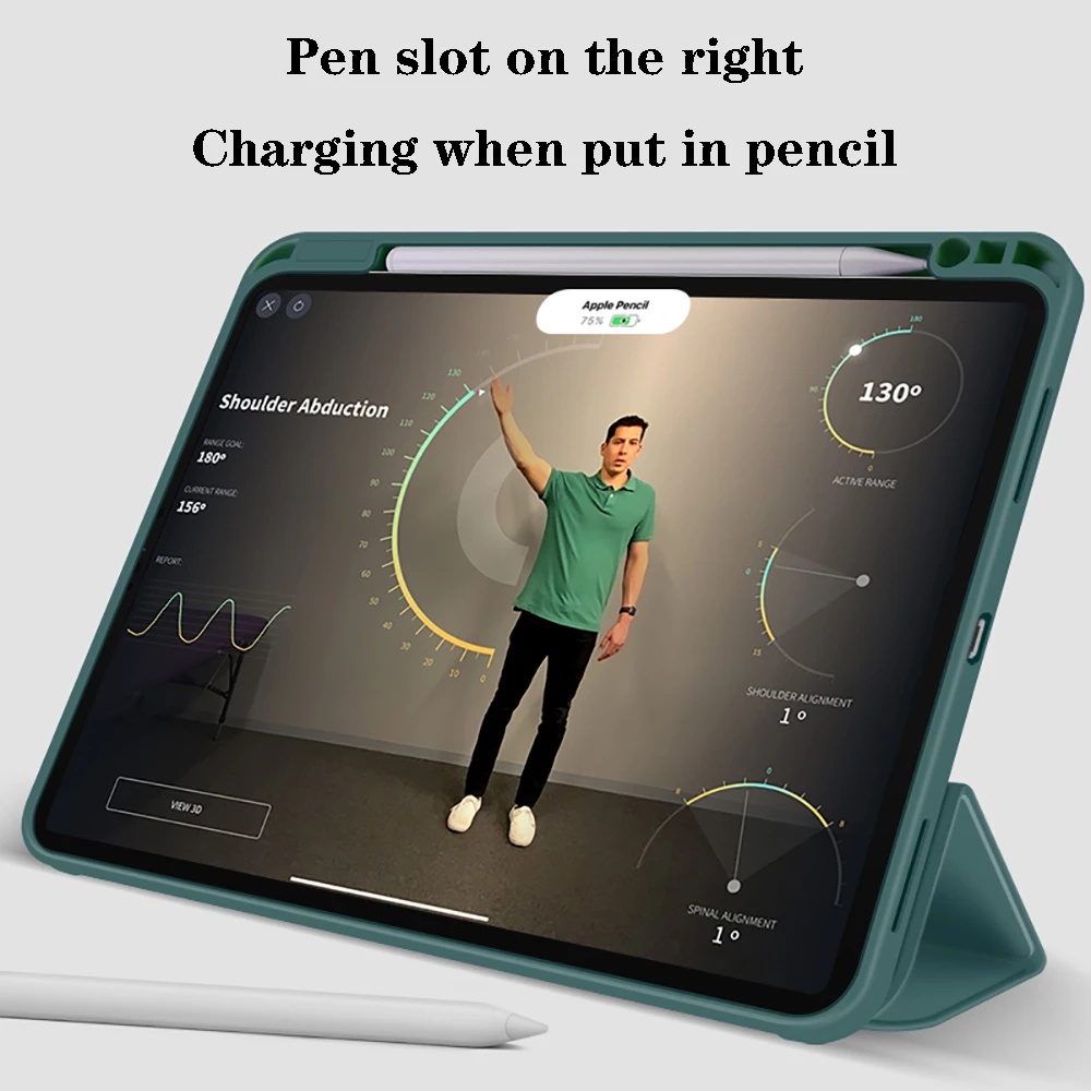 Bao Da Pu Máy Tính Bảng Gập Ba Khúc Có Ngăn Đựng Bút Chì Cho Ipad Pro 12.9 2021 M1 Pro 11 2020 2018 Air 4 10.9 | BigBuy360 - bigbuy360.vn