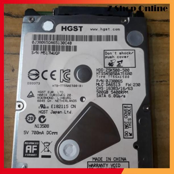 🎁 Ổ cứng hdd 500gb - Bóc máy - HGST - sức khỏe 100% - Bảo hành 3 tháng