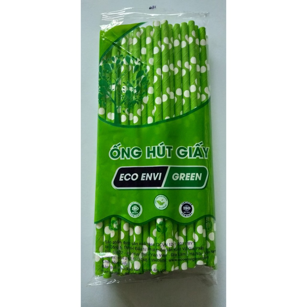 Ống hút giấy phi 6 - bịch 50 ống