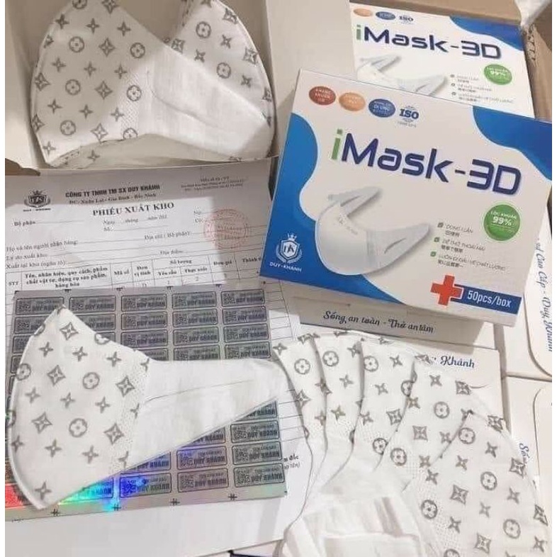 Khẩu trang 3D Mask Lv 7 màu hộp 50 cái có lớp kháng khuẩn ,tem chống giả đạt chuẩn