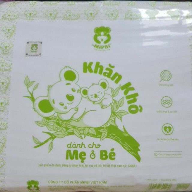 Khăn khô đa năng Mipbi bao bì mới dành cho mẹ và bé 600g