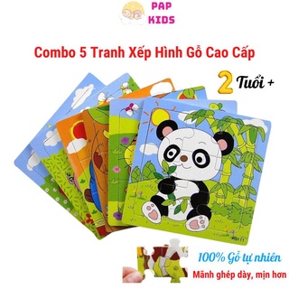 Đồ chơi lắp ráp tranh ghép gỗ 9 mãnh combo 7 tranh size lớn,đồ chơi xếp hình cho bé thông minh