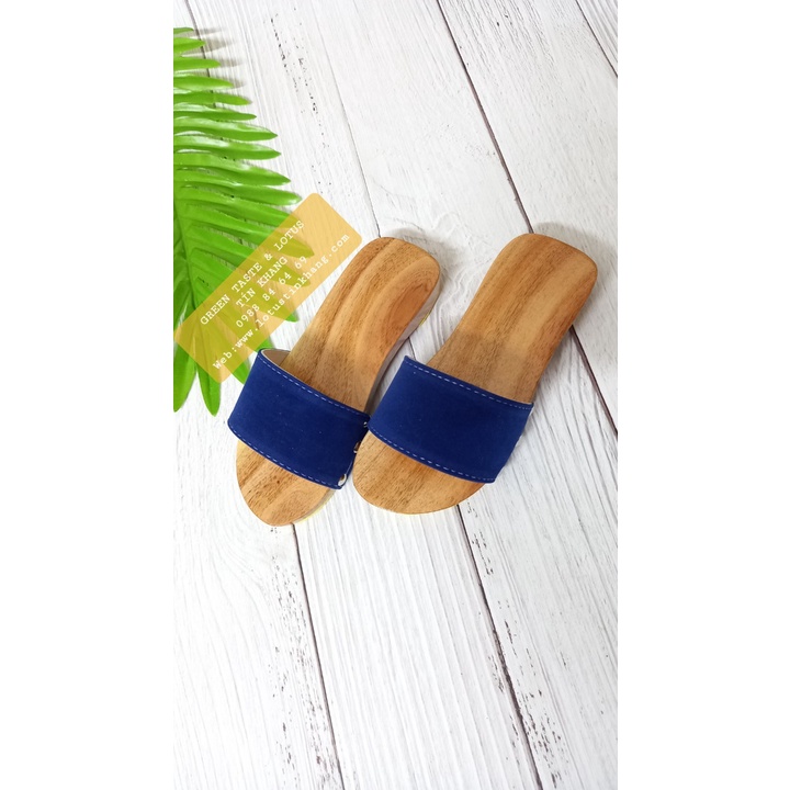 Guốc Gỗ, Guốc Mộc Quai Nhung Xinh Xắn cho Bé Gái