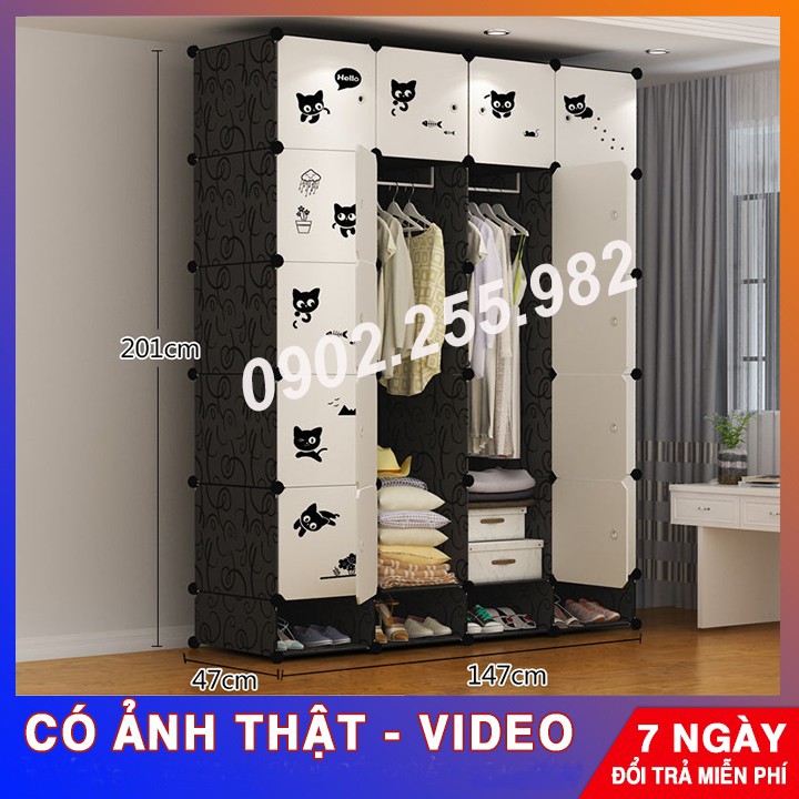 [RẺ NHẤT SHOPEE] TỦ NHỰA LẮP GHÉP 20 Ô + 5 GIÀY VÁCH XANH DƯƠNG ĐỂ QUẦN ÁO ĐA NĂNG THÔNG MINH sâu 47cm