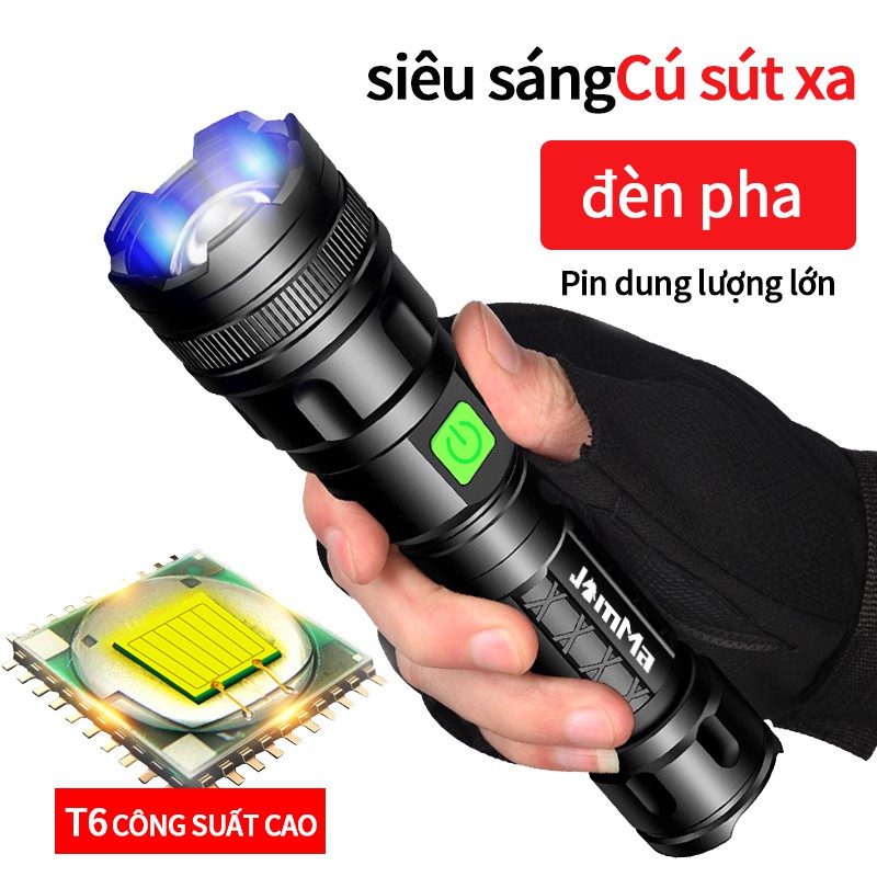 Đèn pin siêu sáng 3 chế độ chống thấm nước có thể sạc lại tiện dụng